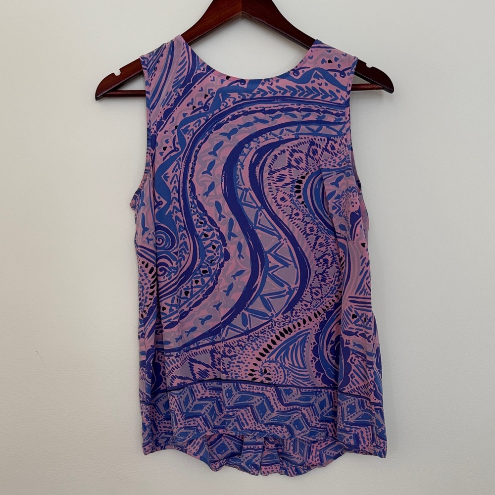 Lilly Pulitzer Blue and Pink Patterned Top